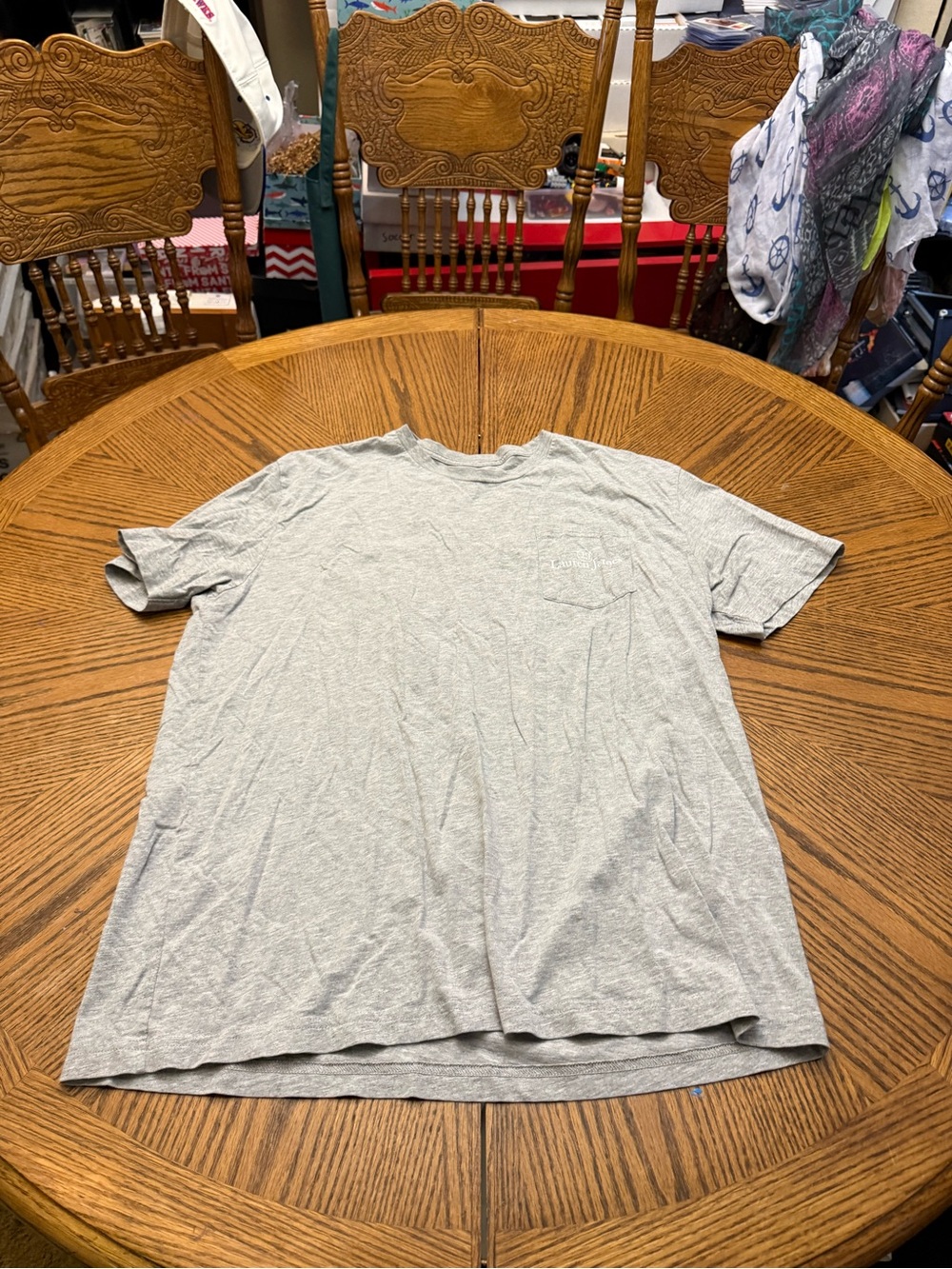 Lauren James Flag Gray Short Sleeve Pocket Tee